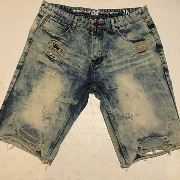 Men's Denim Shorts – Size 38 – Classic Blue Wash – Casual Summer Wear - Picture 1 of 4